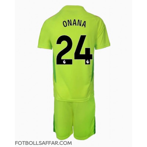 Manchester United Andre Onana #24 Målvakt Bortadräkt Barn 2024-25 Kortärmad (+ Korta byxor)